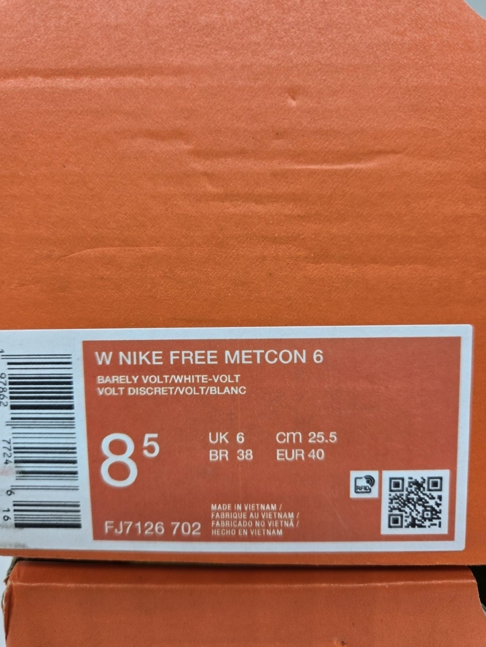 Nike Free Metcon 6 Barely Volt Glow White Women's Workout Shoes Size 8.5 New - Picture 8 of 8